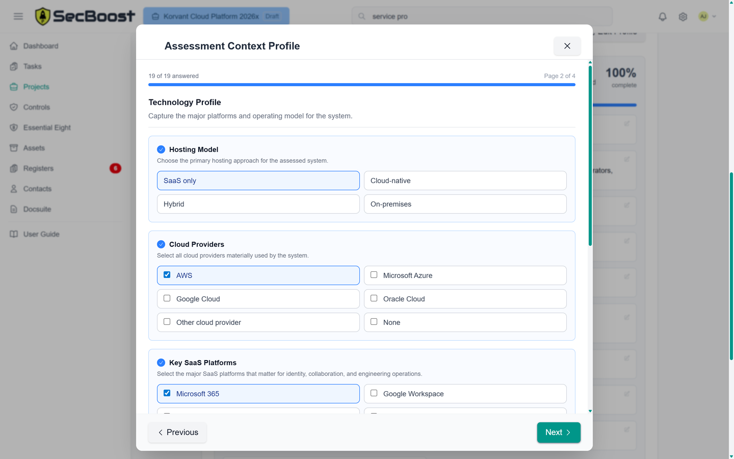 Context profile wizard