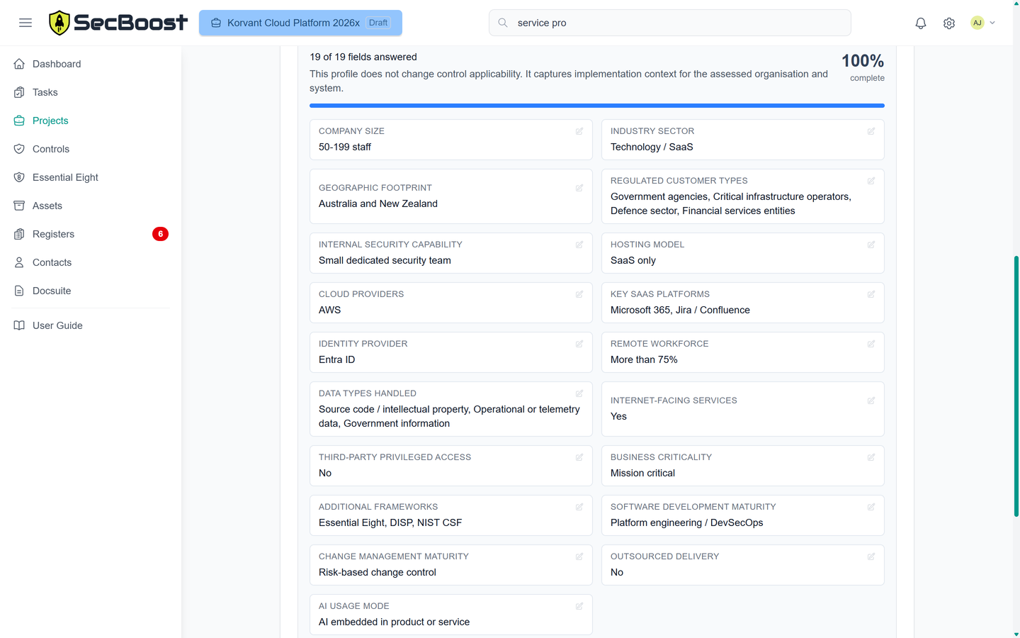 Context profile summary