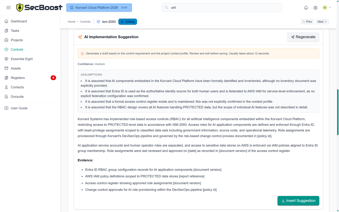 AI control implementation suggestion